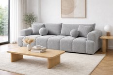 Kanapa rozkładana trzyosobowa Mediolan 250x112x90 cm LOOP sofa z funkcją spania szara - Miniaturka zdjęcia nr 2