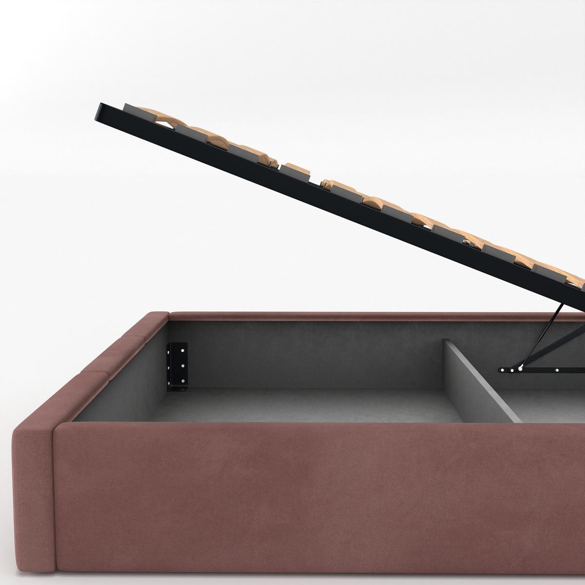 Łóżko Pojedyncze 90x200cm łóżko tapicerowane z pojemnikiem brudny róż do sypialni wezgłowie 110 cm nr. 10