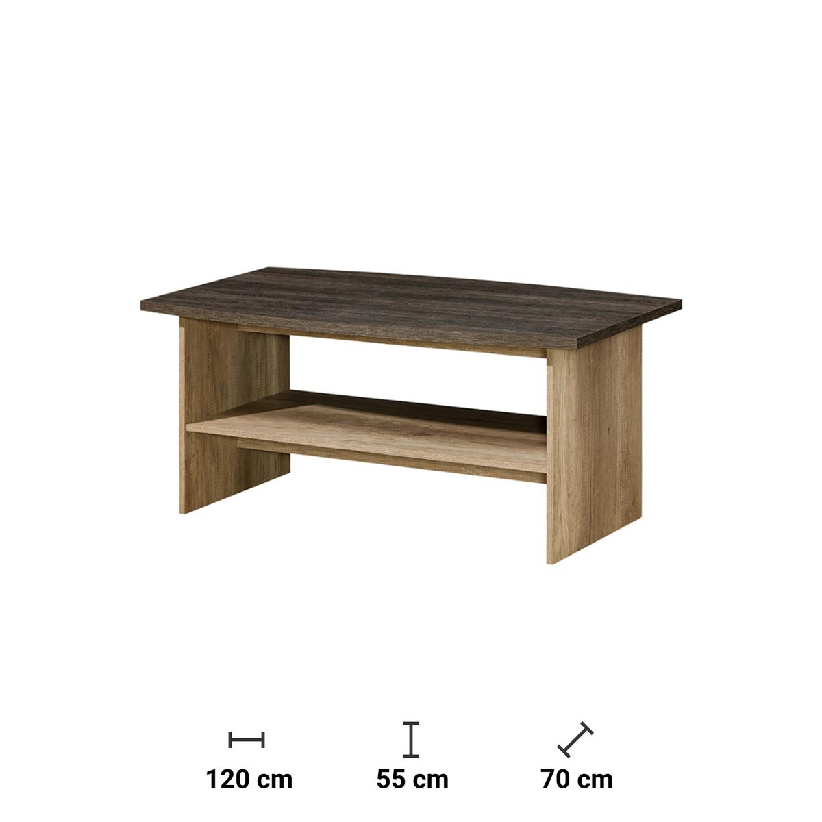 Stolik kawowy 120x70x55 cm Romero z półką dąb canyon arusha do salonu nr. 2