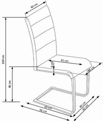 Krzesło tapicerowane K85 42x56x100 cm  do jadalni salonu ekoskóra cappuccino - Miniaturka zdjęcia nr 8