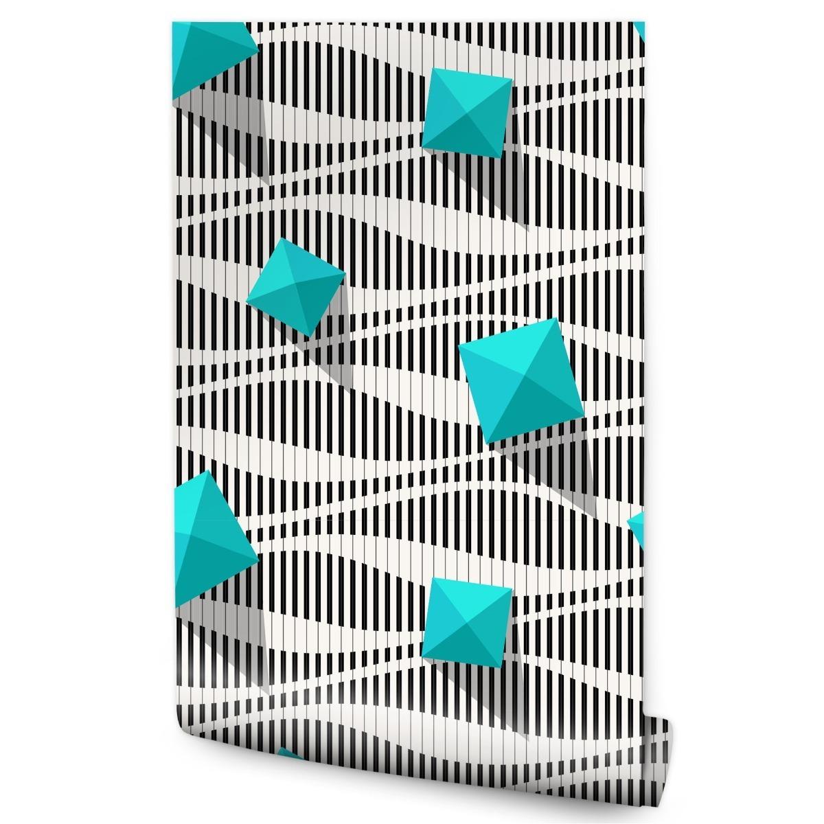 Tapeta W Rolce PIRAMIDY Czarno-Białe TŁo Efekt 3D  nr. 1