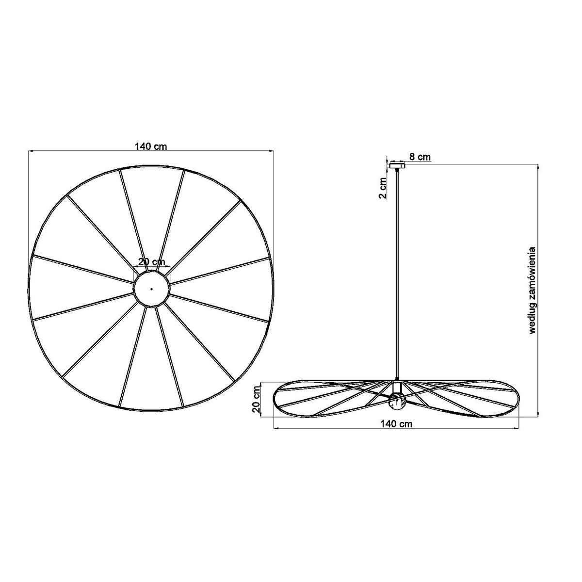 Lampa wisząca ESKOLA 140 czarna 150x140x140cm nowoczesna E27 do salonu nr. 3