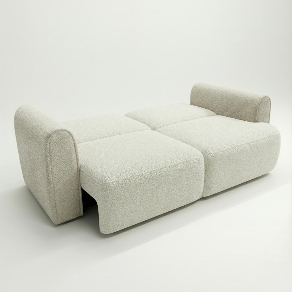 Kanapa rozkładana ITALY 253x110x71 cm sofa z funkcją spania tkanina LOOP ivory nr. 4