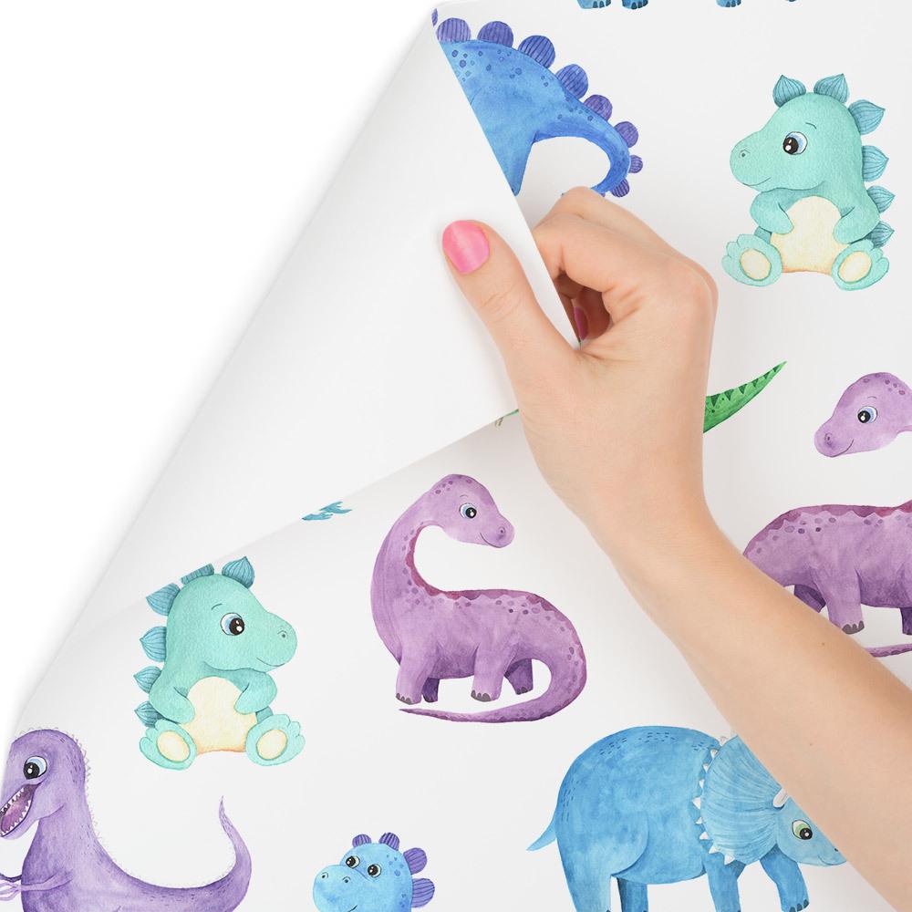 Tapeta w kolorowe dinozaury, do pokoju chłopca  nr. 3