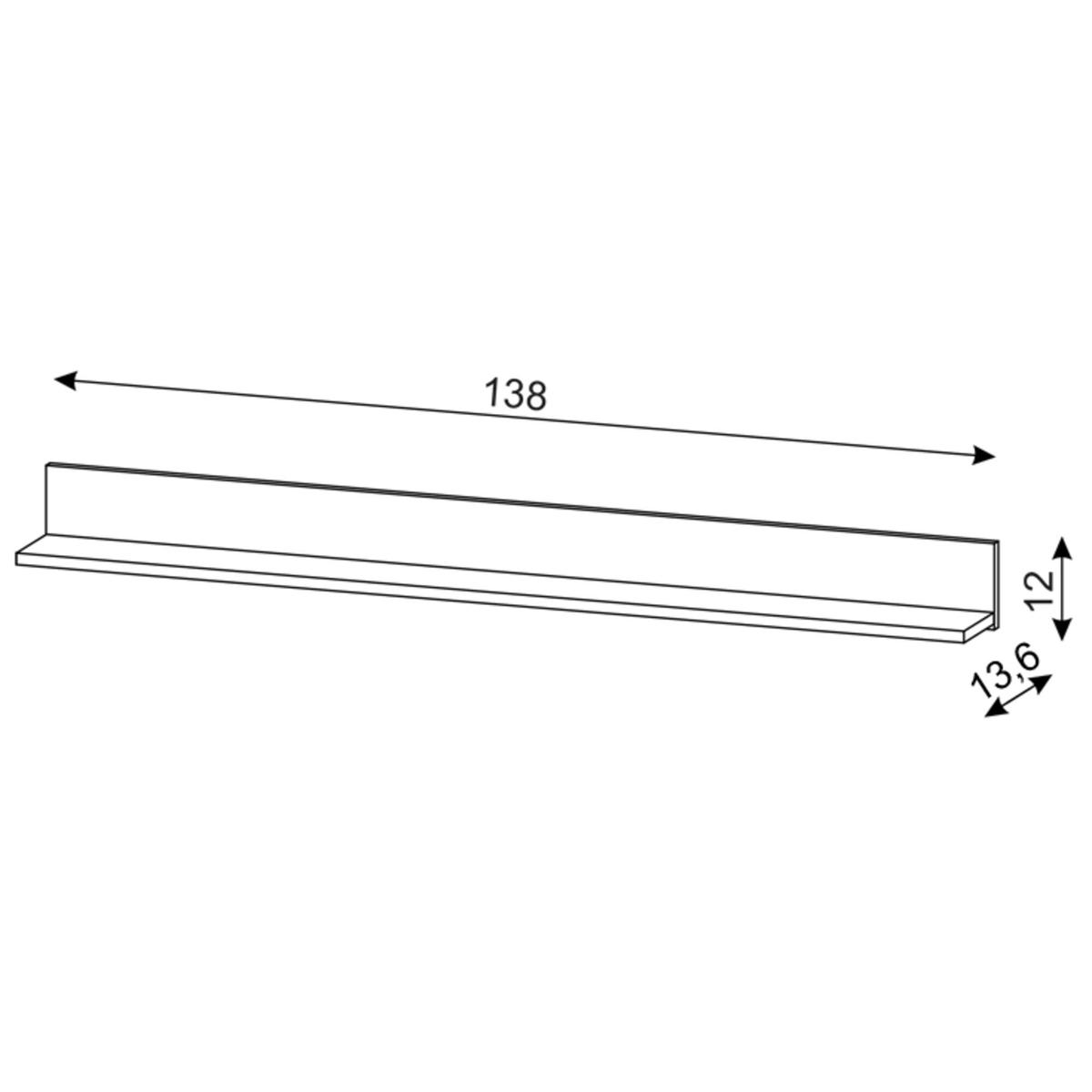 Półka wisząca Flinn 138 cm do sypialni salonu czarna nr. 4