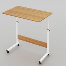 Stolik pod laptopa 80x70-90x40 cm na kółkach z regulowaną wysokością mobilny stolik biurko - Miniaturka zdjęcia nr 4