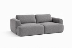 Kanapa z funkcją spania ITALY 253x110x71 cm trzyosobowa sofa rozkładana tkanina FLOW szary - Miniaturka zdjęcia nr 3