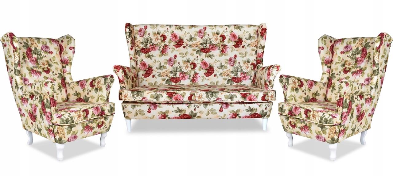 Zestaw wypoczynkowy mebli Ari Print 149x104x92 cm uszak sofa fotele skandynawskie ROSE 