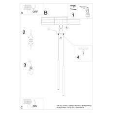 Lampa wisząca PASTELO 2 beżowa 104x15x15cm 2xG9 - Miniaturka zdjęcia nr 6