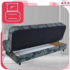 Wersalka SARA PRINT 200x95 cm niebieska liście palmy rozkładana kanapa z pojemnikiem sofa do salonu Nature - Miniaturka zdjęcia nr 6