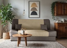 Wersalka kanapa z funkcja spania DUO 192x83x90 cm pojemnik na pościel do salonu brązowa  obrazek