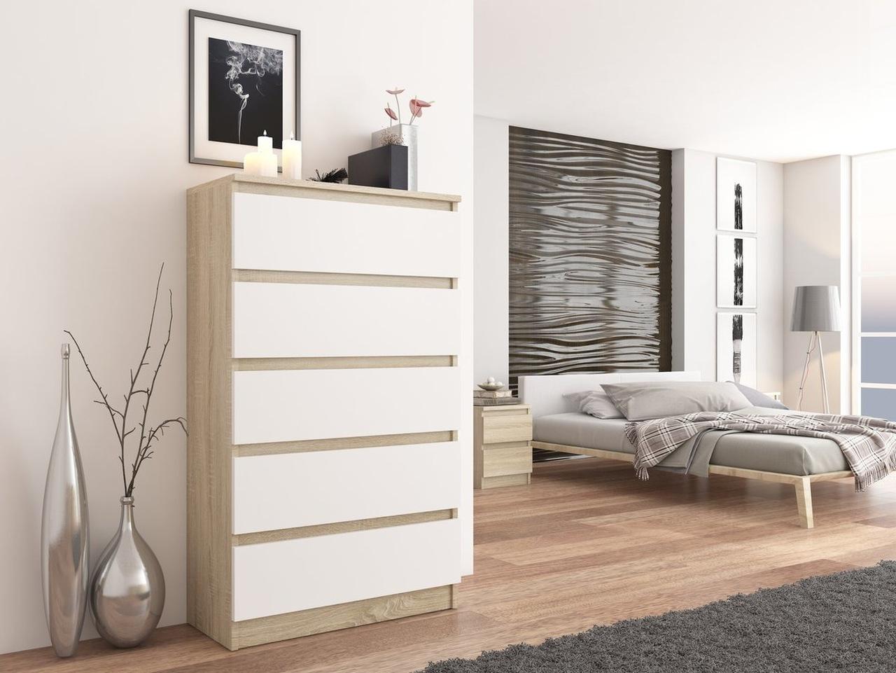Komoda MODERN 121x70 cm sonoma mix z szufladami do biura sypialni lub salonu nr. 2