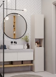 Szafka łazienkowa Nel 1 174x31x30 cm regał słupek kaszmir beż - Miniaturka zdjęcia nr 4