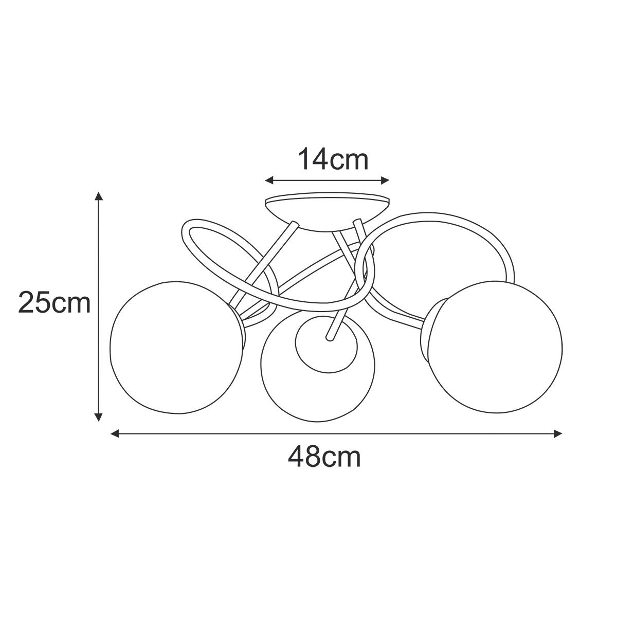 Lampa sufitowa K-5350 NELA 48x25x48 cm do salonu lub pokoju czarny/biały nr. 4