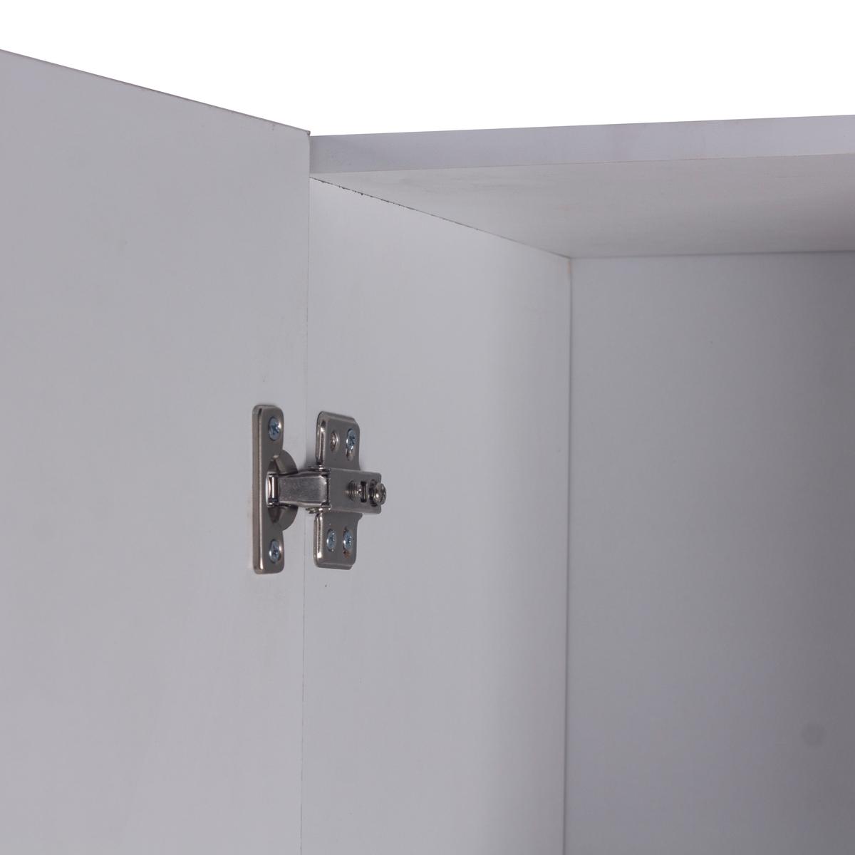 Szafka łazienkowa słupek LUBA I 174×30×30 cm z szafkami i półkami oraz koszem do łazienki biała nr. 9