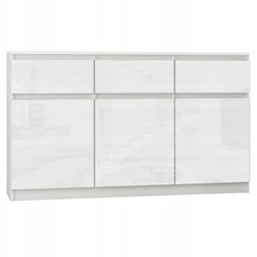 Komoda MODERN 120x40 cm biała tekstura 2 z szafkami zabudowanymi do sypialni salonu 