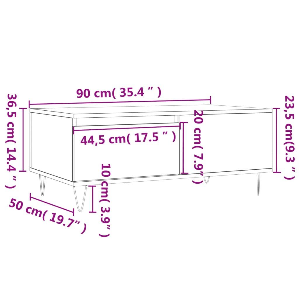 Stolik kawowy 90x50x36,5 cm z praktyczną szufladą czarny do salonu nr. 11