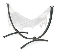 Zestaw stelaż na hamak metalowy malowany proszkowo 220kg + hamak biały - Miniaturka zdjęcia nr 1