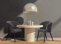 Krzesło DELUXE KR-8 53x49x83 cm welurowe do jadalni ciemnoszary - Miniaturka zdjęcia nr 2