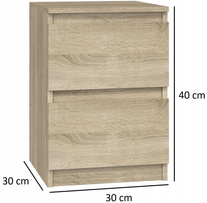 Szafka 30x40x30 cm komoda stolik nocny 2 szuflady m2 dąb sonoma do sypialni  nr. 3