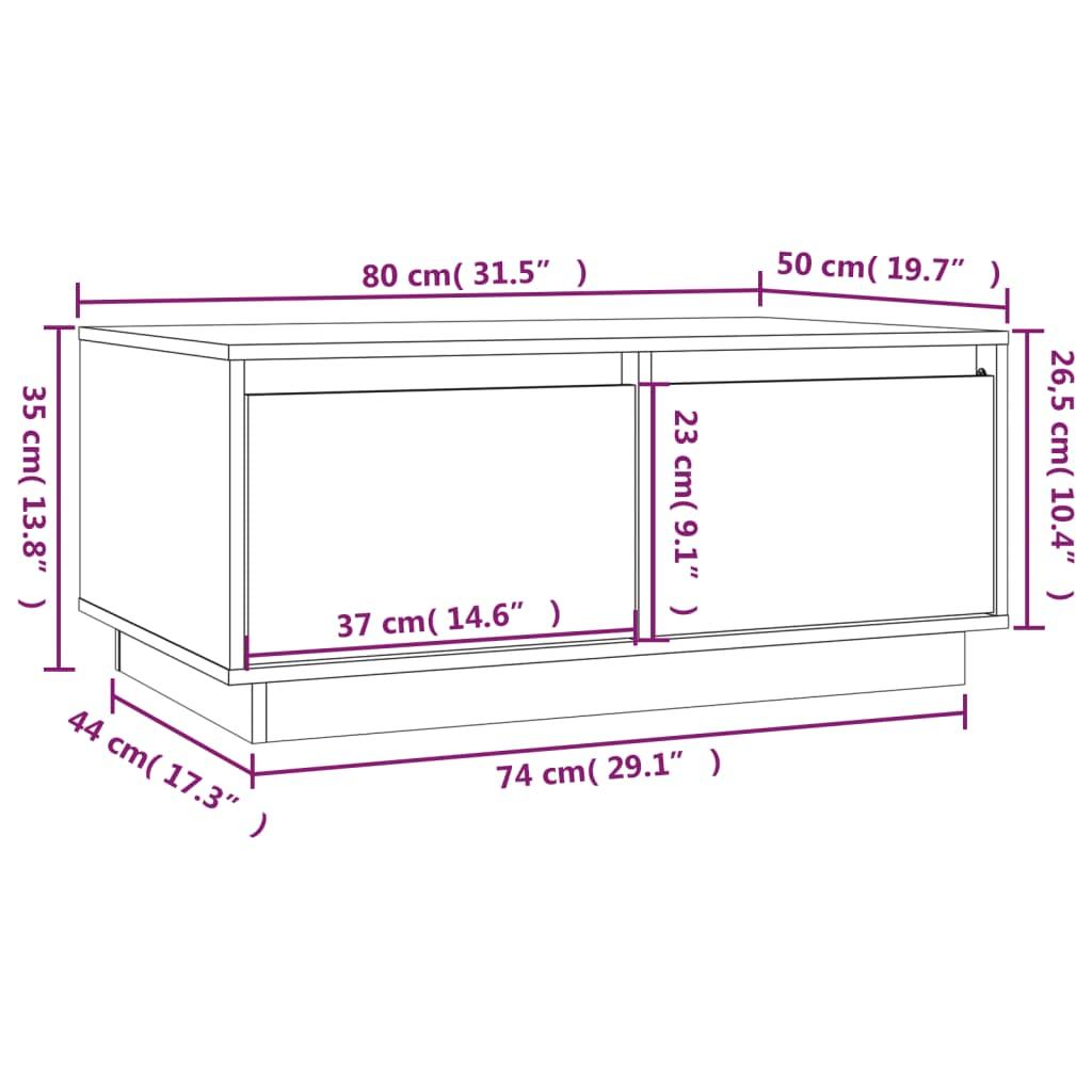 Stolik kawowy 80x50x35 cm z szufladami lite drewno sosnowe do salonu nr. 10