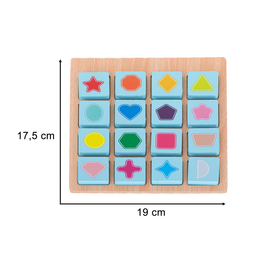 Puzzle 19 cm gra planszowa owoce i kształty drewniane  nr. 6