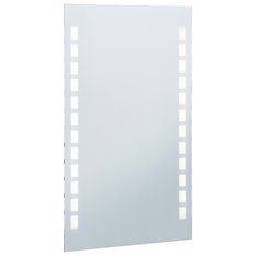 Lustro 60x100 cm do sypialni łazienki z LED ścienne aluminium szklane srebrny  - Miniaturka zdjęcia nr 1