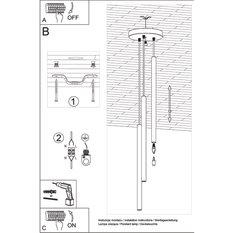 Lampa Wisząca PASTELO 3P złoty połysk 90x20x20cm nowoczesna G9 do salonu - Miniaturka zdjęcia nr 6