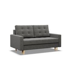 Sofa ELMA 152x92x92 cm 2-osobowa skandynawska rozkładana z pojemnikiem na nóżkach do salonu ciemna szara - Miniaturka zdjęcia nr 1