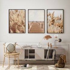 Zestaw 3X Plakat W Ramie Trawa Pampasowa Plaża Może Styl Boho Natura 60x80cm - Miniaturka zdjęcia nr 3