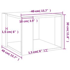 Stolik kawowy 40x40x30 cm z praktyczną półką betonowy szary do salonu - Miniaturka zdjęcia nr 7