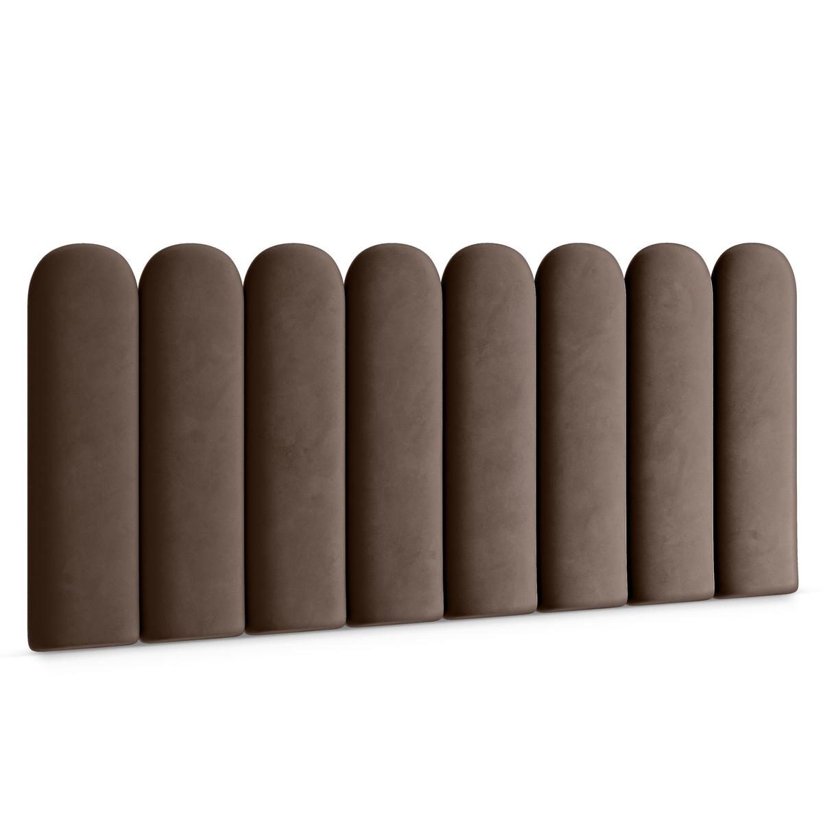 Panele tapicerowane 30x100 cm na ścianę płotek brązowy