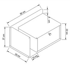 Szafka nocna wisząca AURA 50x35x22 cm stolik nocny do sypialni lewy kaszmir - Miniaturka zdjęcia nr 4