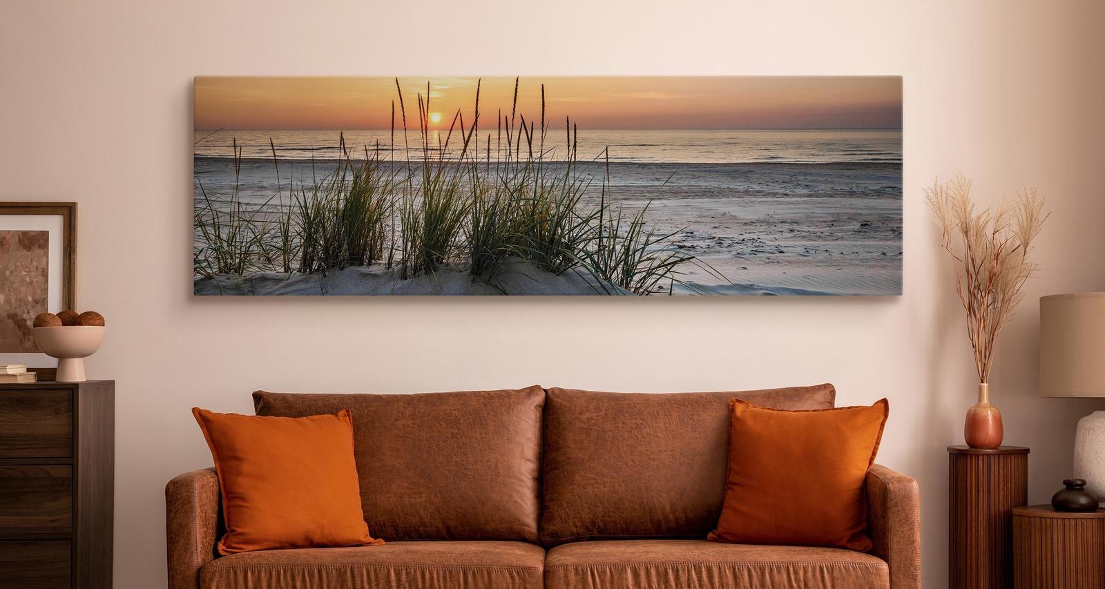 Obraz Do Salonu ZACHÓD Słońca Plaża Wydmy Morze Panorama Pejzaż 145x45cm nr. 4