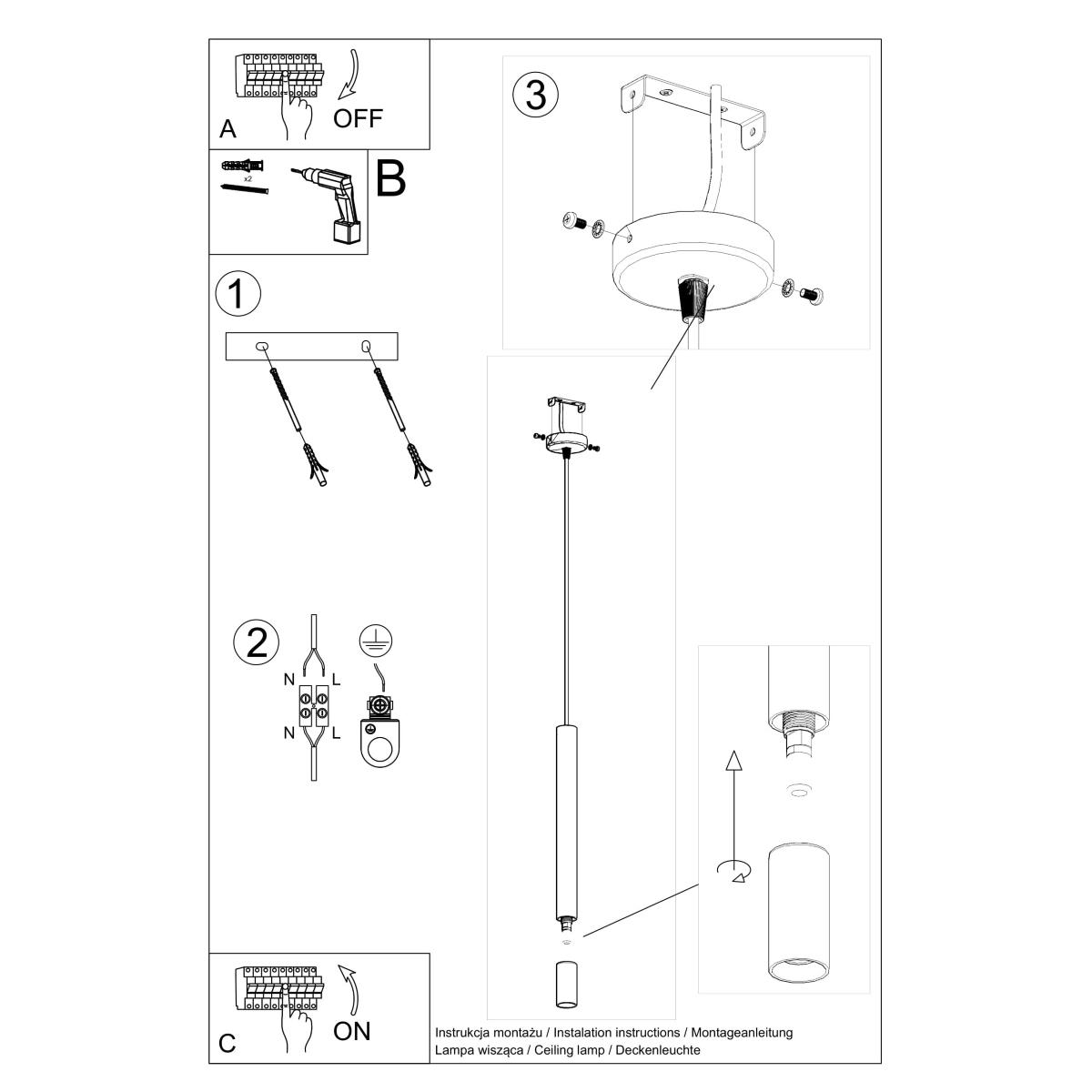 Lampa wisząca WEZYR 1 biała 120x8x8cm nowoczesna lampa G9 do salonu nr. 5