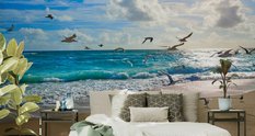 Fototapeta Plaża Morze Fale Dekoracja Nowoczesna do Salonu z Efektem 3D - Miniaturka zdjęcia nr 4