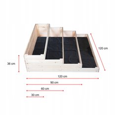 4-Piętrowy WARZYWNIAK Inspekt Drewniany Skrzynia Zielnik 120x120 + Poradnik do ogrodu - Miniaturka zdjęcia nr 2