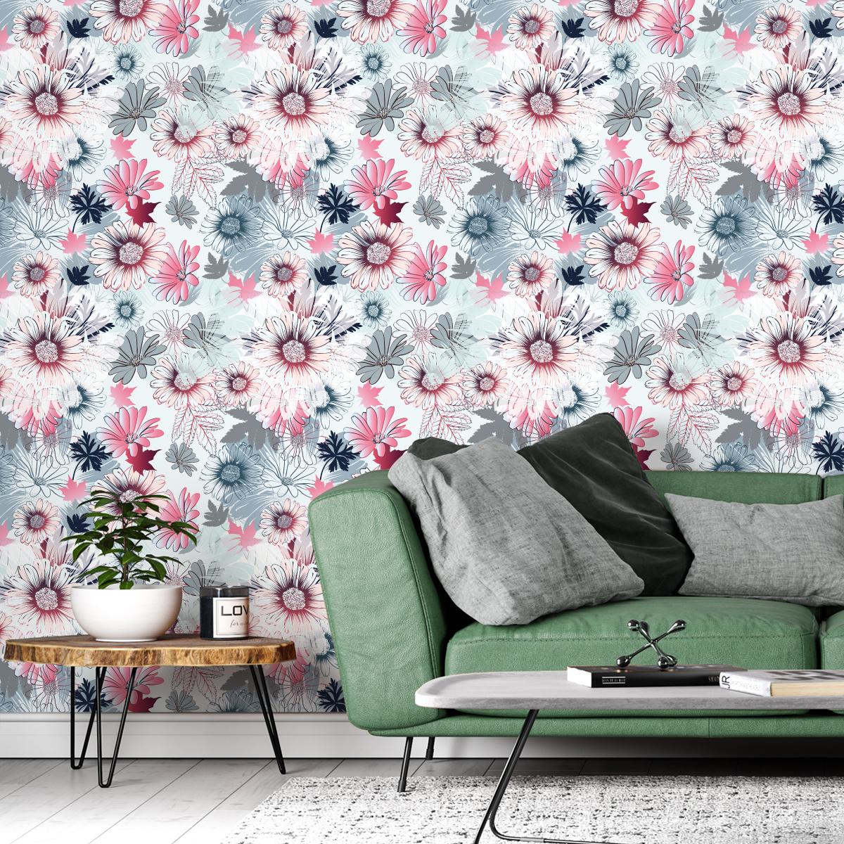 Tapeta Kolorowe Wiosenne KWIATY Natura Do Salonu 53x1000  nr. 6