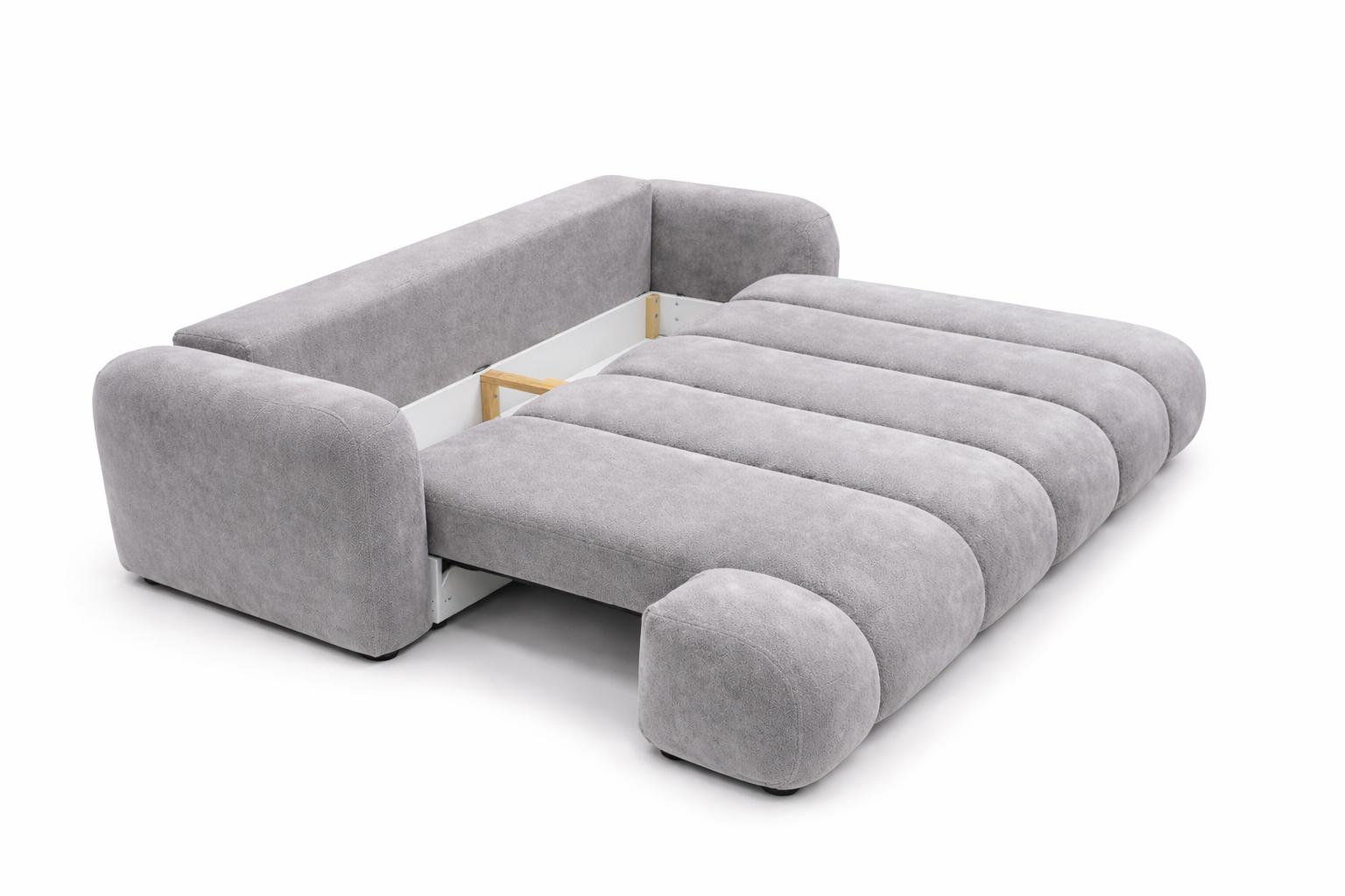 Kanapa rozkładana trzyosobowa Mediolan 250 cm BLUVEL 03 sofa z funkcją spania szary velvet nr. 4