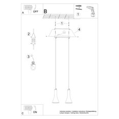 Lampa wisząca REA 2 beton 113x12x34cm nowoczesna E14 do salonu - Miniaturka zdjęcia nr 6