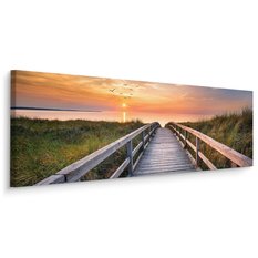 Obraz Na Płótnie Canvas MORZE Wydmy Pomost Zachód Słońca 145x45cm