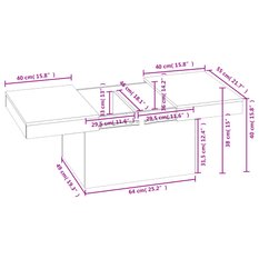 Stolik kawowy 80x55x40 cm dąb sonoma elegancki do salonu - Miniaturka zdjęcia nr 12