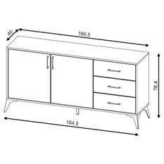 Komoda Lugo 164 cm do sypialni salonu dąb artisan zielony soft - Miniaturka zdjęcia nr 4