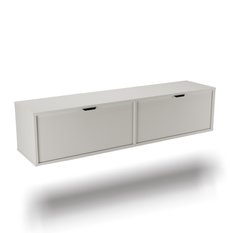 Szafka wisząca RTV AURA 140x33x30 cm do salonu biała - Miniaturka zdjęcia nr 2