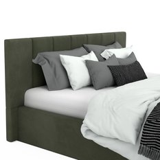 Łóżko tapicerowane 160x200 premium z pojemnikiem do sypialni khaki wezgłowie 107 cm - Miniaturka zdjęcia nr 10