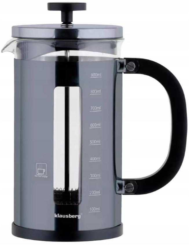 Szklany ZAPARZACZ TŁOKOWY Do HERBATY Ziół KAWY French Press 1000ml 1l 7704