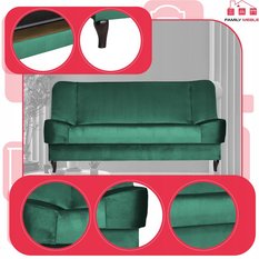 Wersalka SARA 200x95 cm butelkowa zieleń rozkładana kanapa z pojemnikiem sofa do salonu Monolith - Miniaturka zdjęcia nr 4