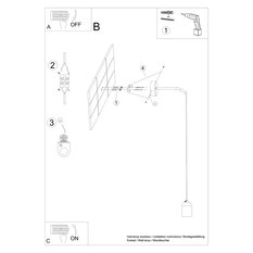 Kinkiet NESO 50x22x8cm E27 szary nowoczesny do salonu - Miniaturka zdjęcia nr 7