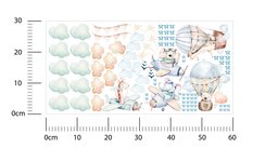 Naklejki Dla Dzieci Zwierzątka Misie Żyrafy 60x30 Balony Chmurki ZESTAW - Miniaturka zdjęcia nr 2