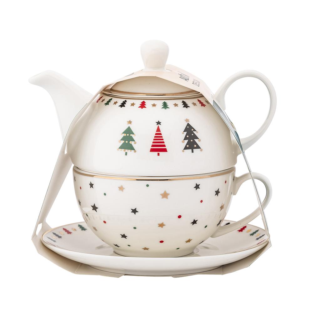 Filiżanka z dzbankiem świąteczny zestaw Tea For One Modern Tree 400 ml nr. 6